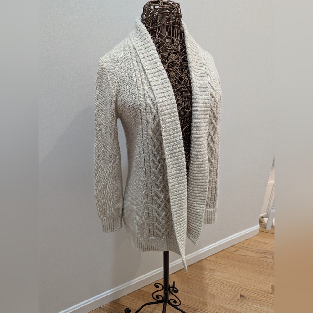 LL Bean Women's Small cotton cable knit cardigan